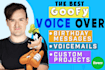 record a goofy voice over impression
