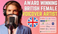 record and edit a professional, british female voice over