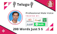do professional telugu male voice over at low price
