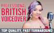 record a warm, authentic pro british female voiceover