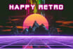 produce happy synthwave retro style music