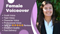 record a youth or teen female voiceover for your project