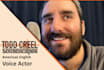 record a natural american male voice over