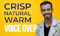 create a natural british warm voice over