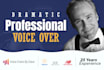 record a dramatic american male voice over