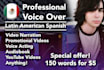 record professional neutral spanish voice over and acting