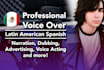 record professional neutral spanish voice over and acting
