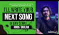 write your english and hindi song or rap with lyrics vocals