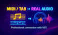 convert midi, tabs, score into a professional backing track