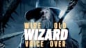 voice over a human old man, gandalf or english wizard character