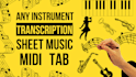 transcribe any instrument into sheet music midi tab xml
