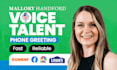 voice your professional IVR, on hold greeting, voice mail