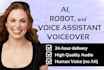 record a female ai, robot, or voice assistant voiceover