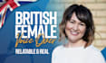 record a female voice over in a natural warm british accent