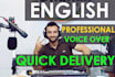 record a dramatic voice over in english