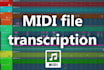 transcribe your song into an accurate midi file