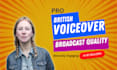 record a professional english british female voice over