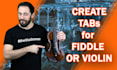 create custom violin or fiddle tabs from sheet music or audio