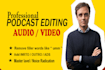 provide professional podcast audio editing, mixing, and noise reduction
