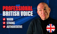 create a top quality human british voiceover