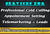 do cold calling and telemarketing to increase sales 500 calls 300usd