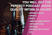 edit your podcast professionally and remove noise within 24 hours