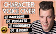 record professional character male voice over