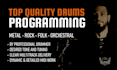 program realistic drums and percussion for your song