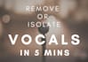 remove or isolate vocals professionally in 5 mins