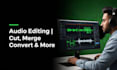 edit, cut, merge, split, sync, convert, loop audio, and change voice