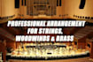 create a professional arrangement for strings, woodwinds, and brass