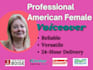 produce a professional american female voice over