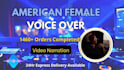 record a female pro video narration voiceover