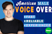 record a millennial american male voiceover for your project