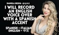 record an english voice over with spanish accent