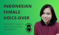 record professional female voice over in indonesian