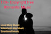provide 100 copyright free romantic music tracks