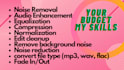 do audio editing, cleanup, noise reduction, remove noise