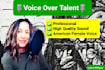 record a professional female voiceover in english or spanish