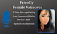 record your friendly american female voiceover