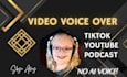 professionally record video voice over for youtube, tiktok, podcast