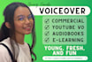 deliver a teenage to an adolescent voiceover