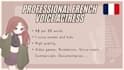 record french voice over in female voice