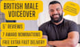 record your script as a british male voice over