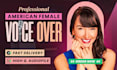record a professional american female voice over