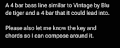 provide electric bass loops of any genre