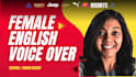 record a female english voice over in an indian accent