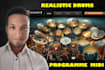 programme midi acoustic drums for rock metal and latin pop