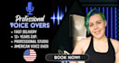 record studio quality female american voice over