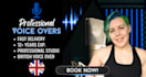 record studio quality female british voice over